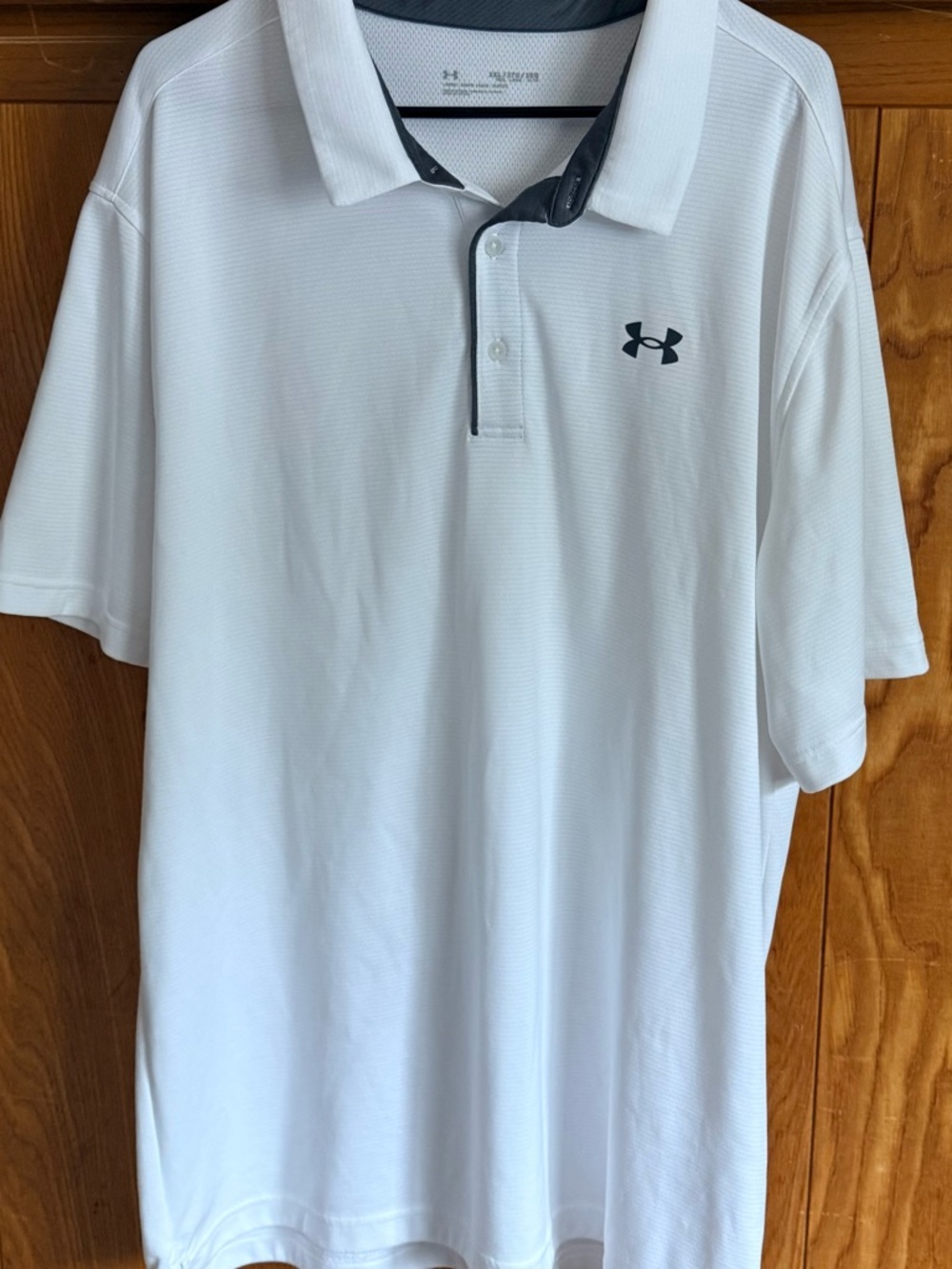 Under Armour White Polo with Black Contrast Trim 3 XLT